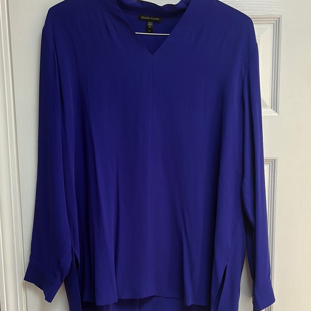 Eileen Fisher Women's V-Neck Long Sleeve Silk Tunic